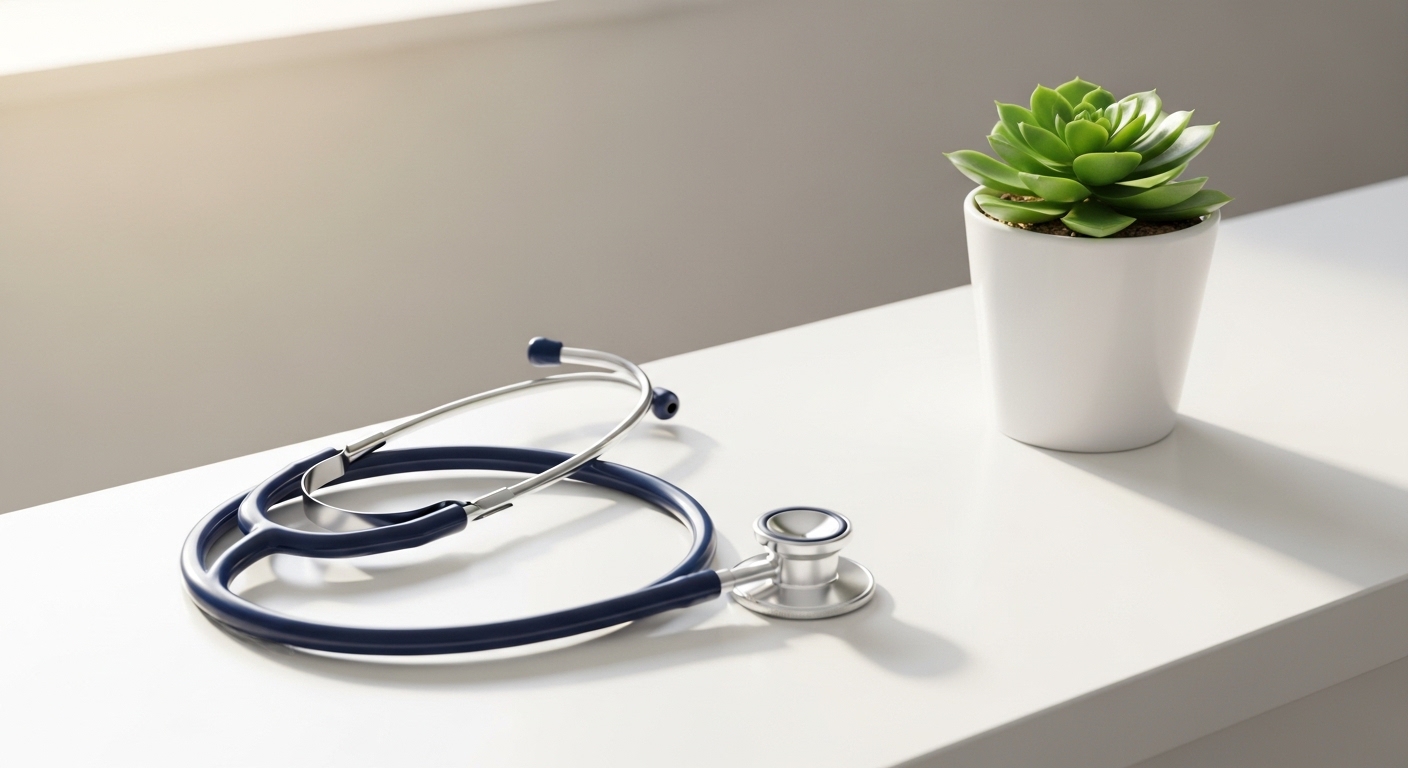 Afspraakkaartje op een balie met zachte verlichting