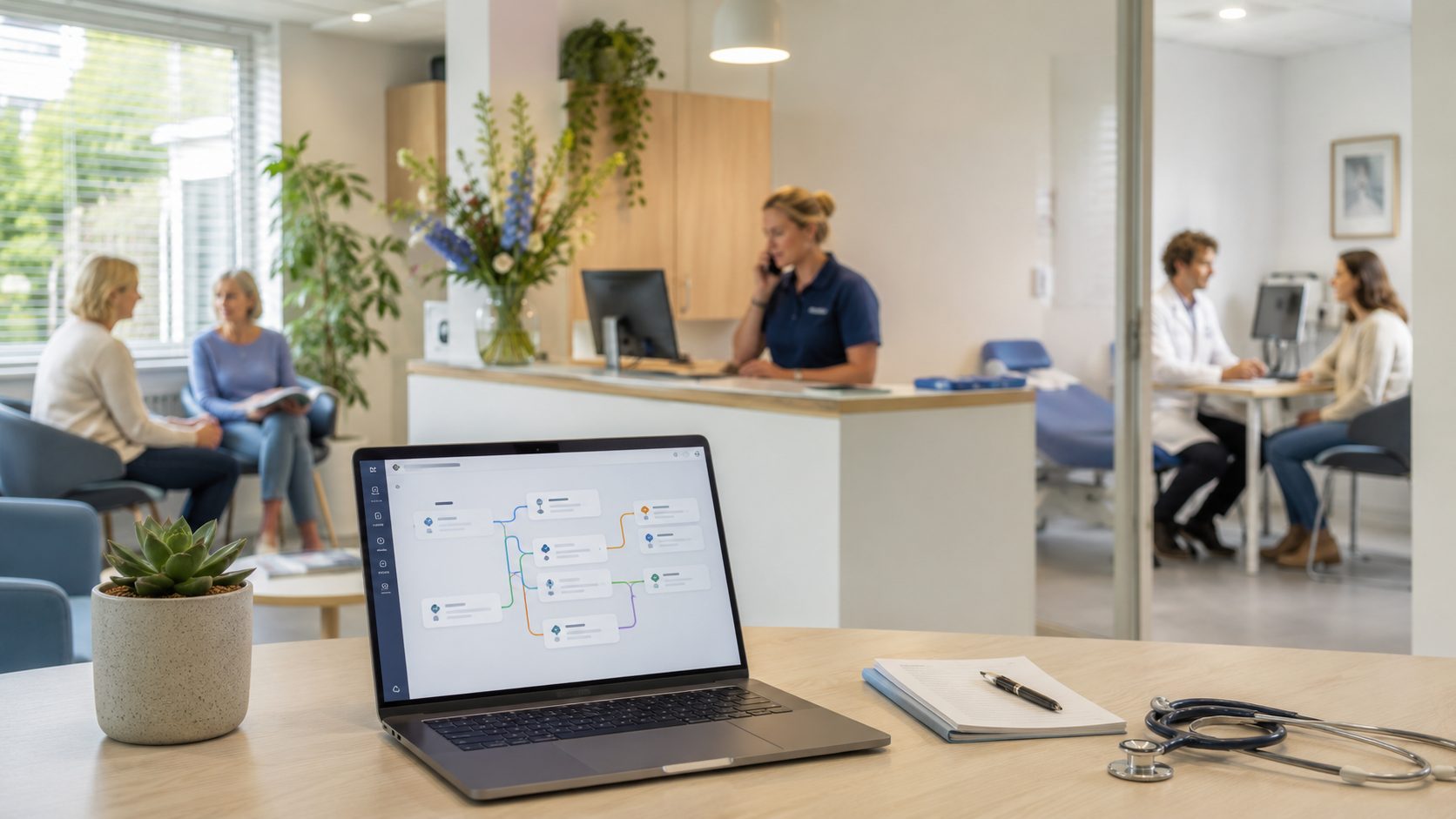 Workflow-builder canvas voor huisartsen