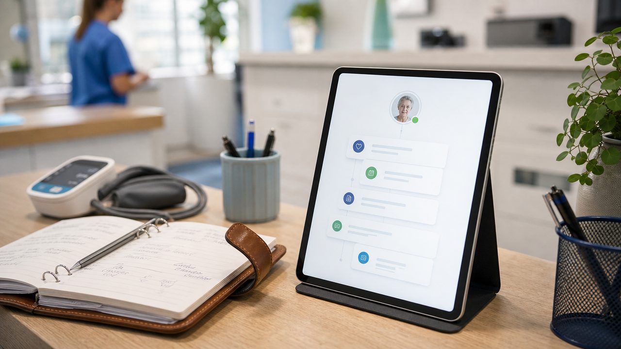 Klantprofiel met geschiedenis op tablet